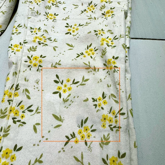 Judy Blue Skinny Fit Jeans Floral Yellow Green Cream Stretch Women's 13/31 - Picture 6 of 9
